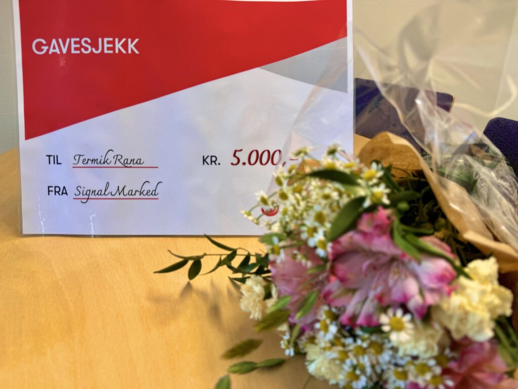Termik Rana ble nominert som noens hjertesak, og fikk en sjekk på 5000 kr fra Signal
